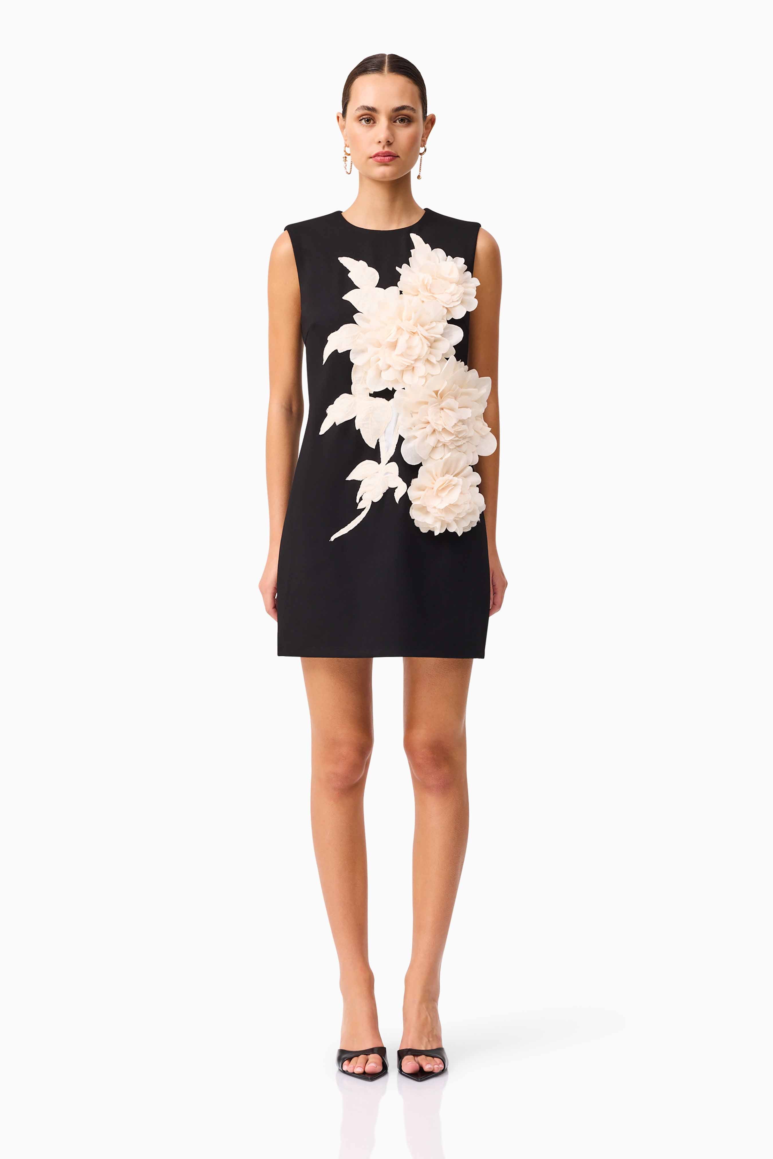 Zahara Shift Mini Dress in Black