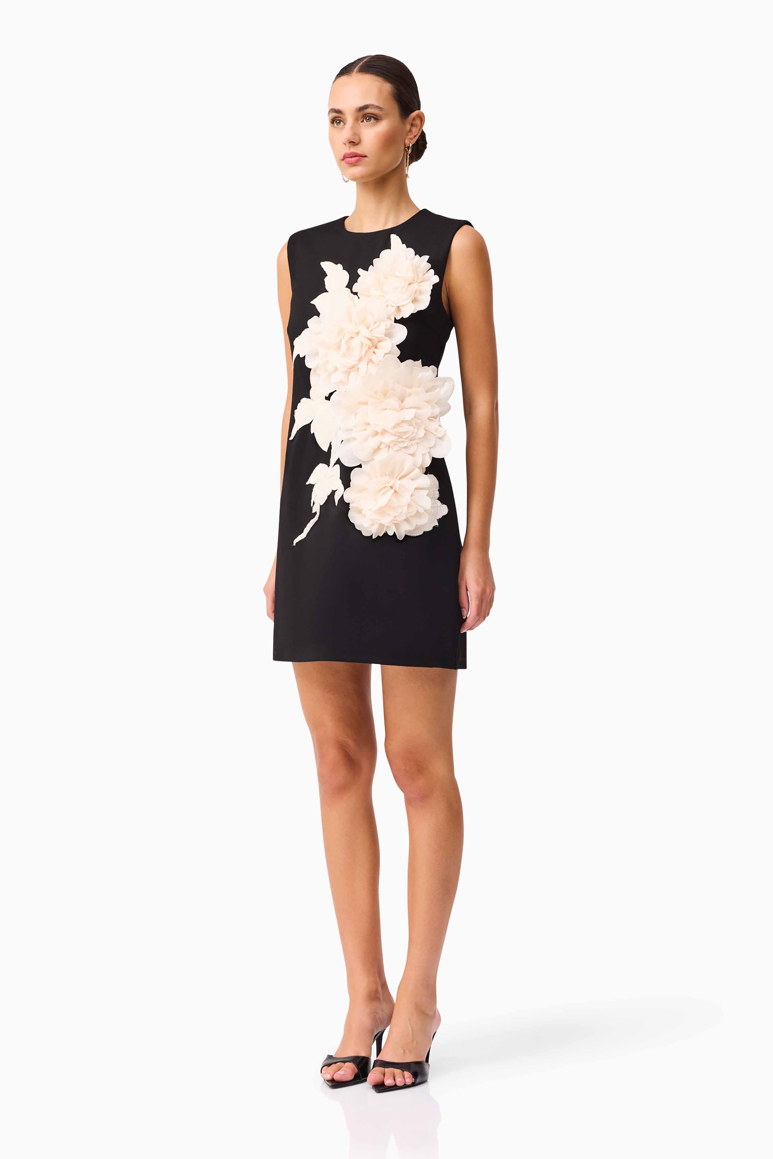 Zahara Shift Mini Dress in Black