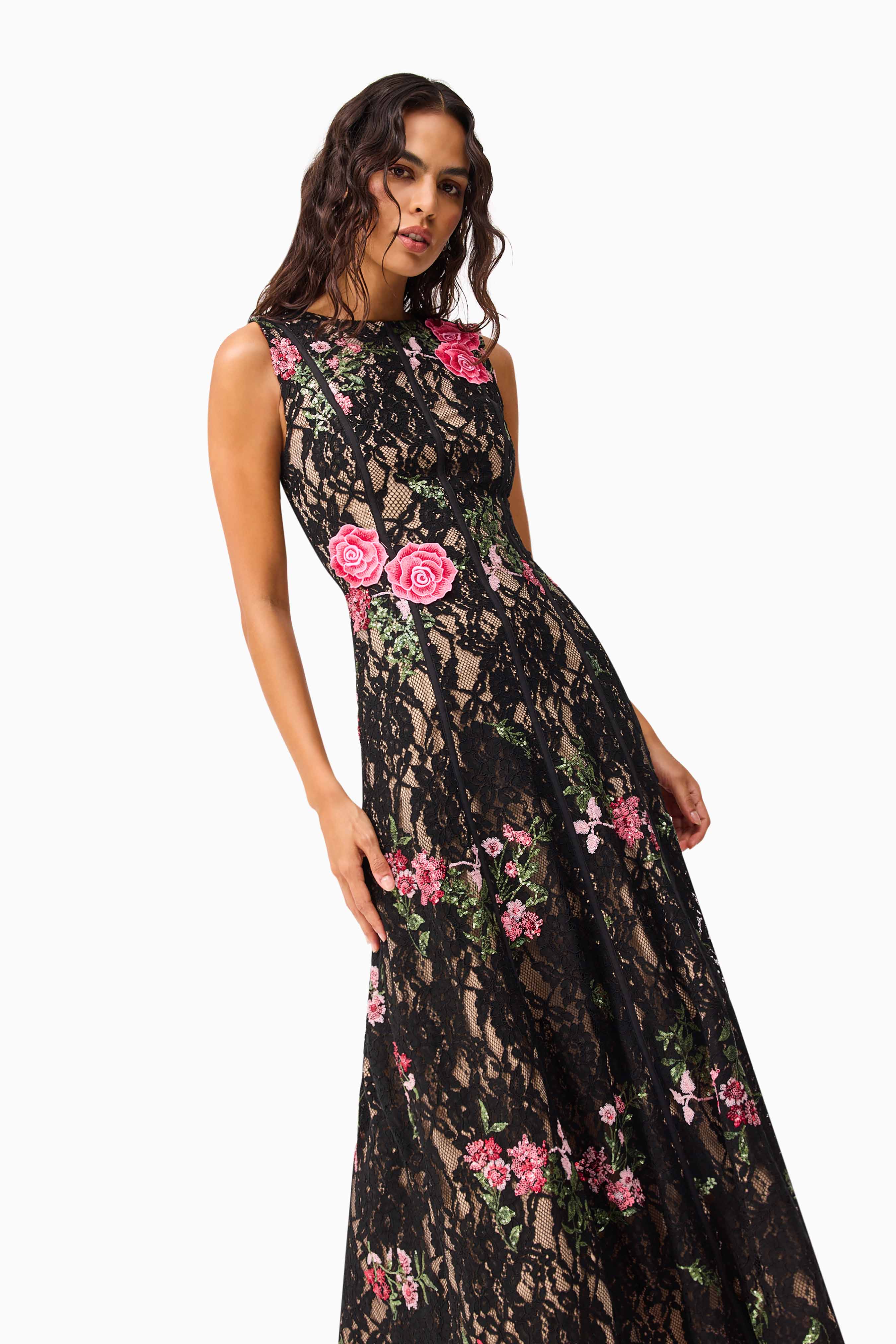 Morgaine Lace Gown in Black