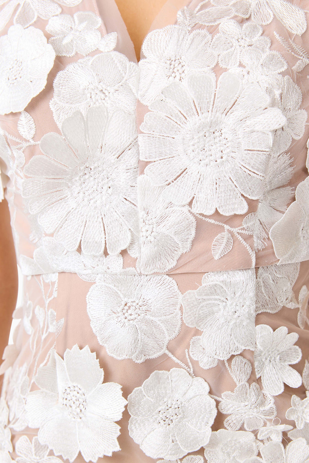 Zayla 3D Floral Mini Dress in White
