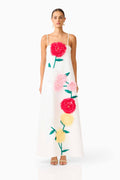Buttercup Embroidered Maxi Dress in White