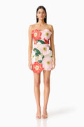 Solara Strapless Mini Dress in Pink Floral