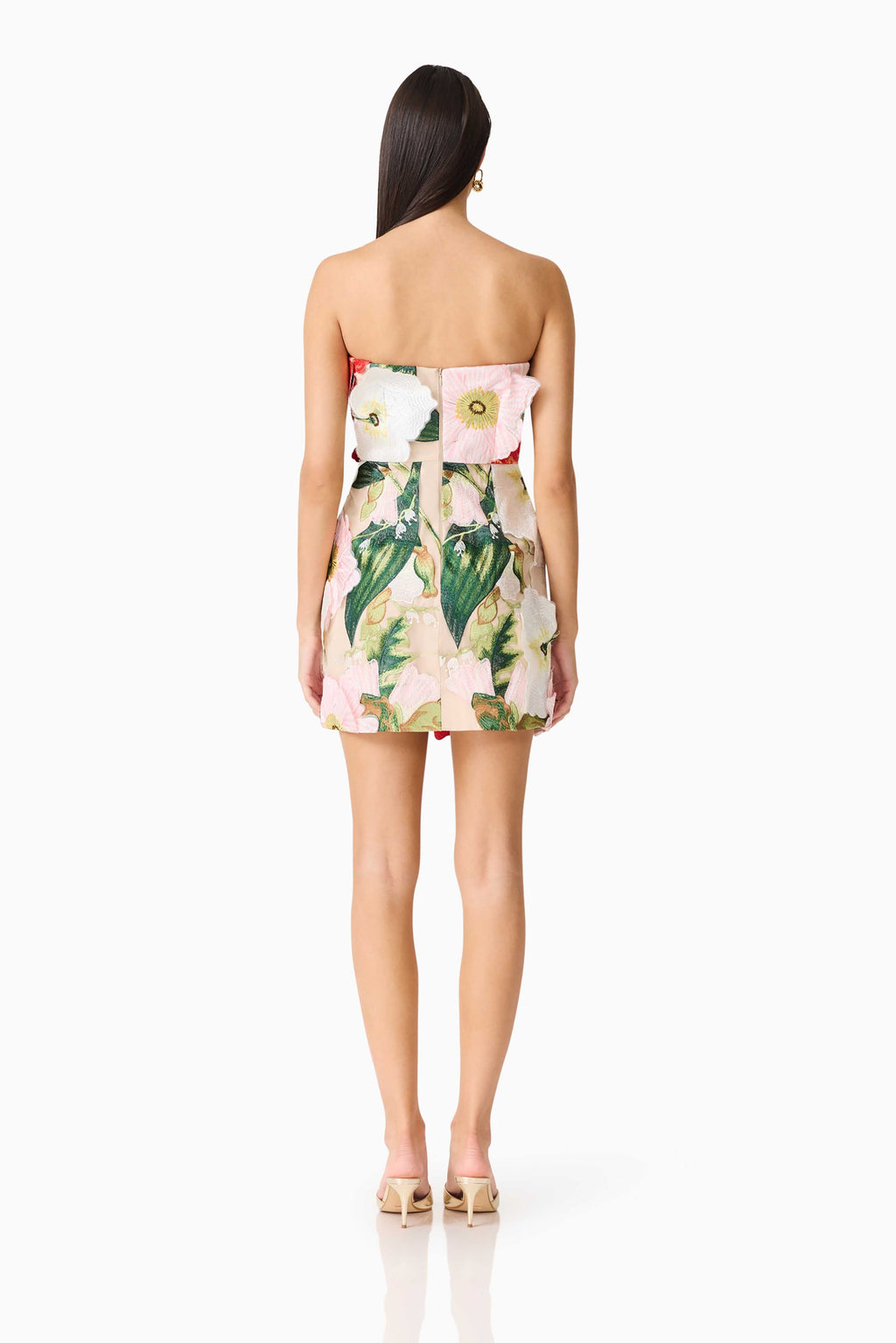 Solara Strapless Mini Dress in Pink Floral