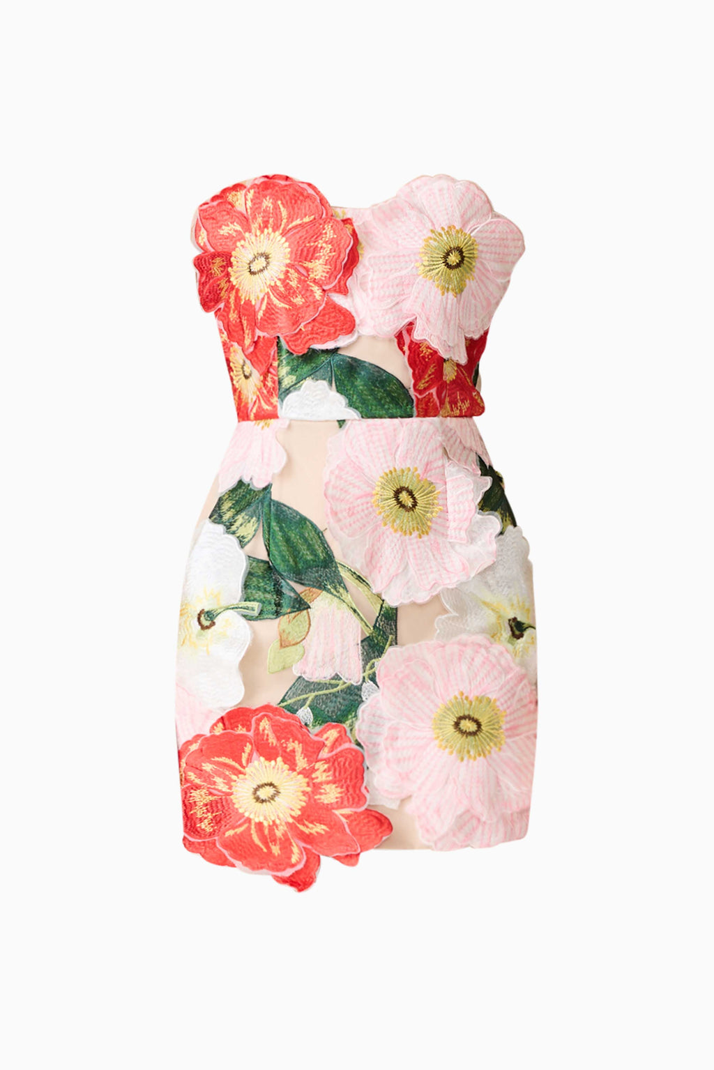 Solara Strapless Mini Dress in Pink Floral