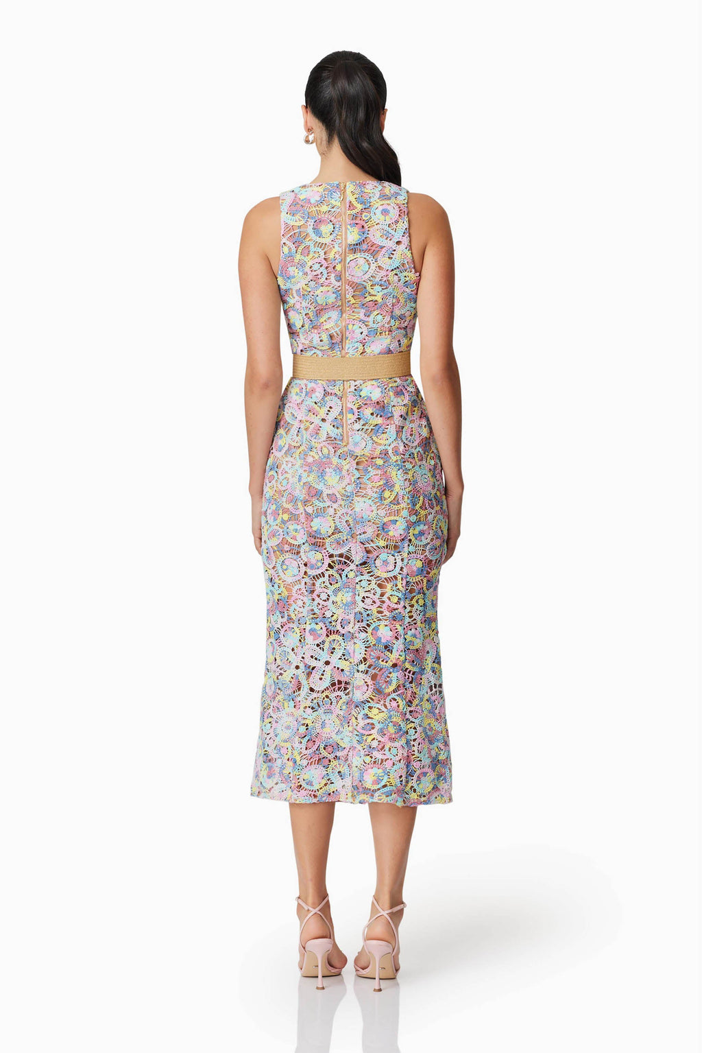 Rue Crochet Midi Dress in Purple