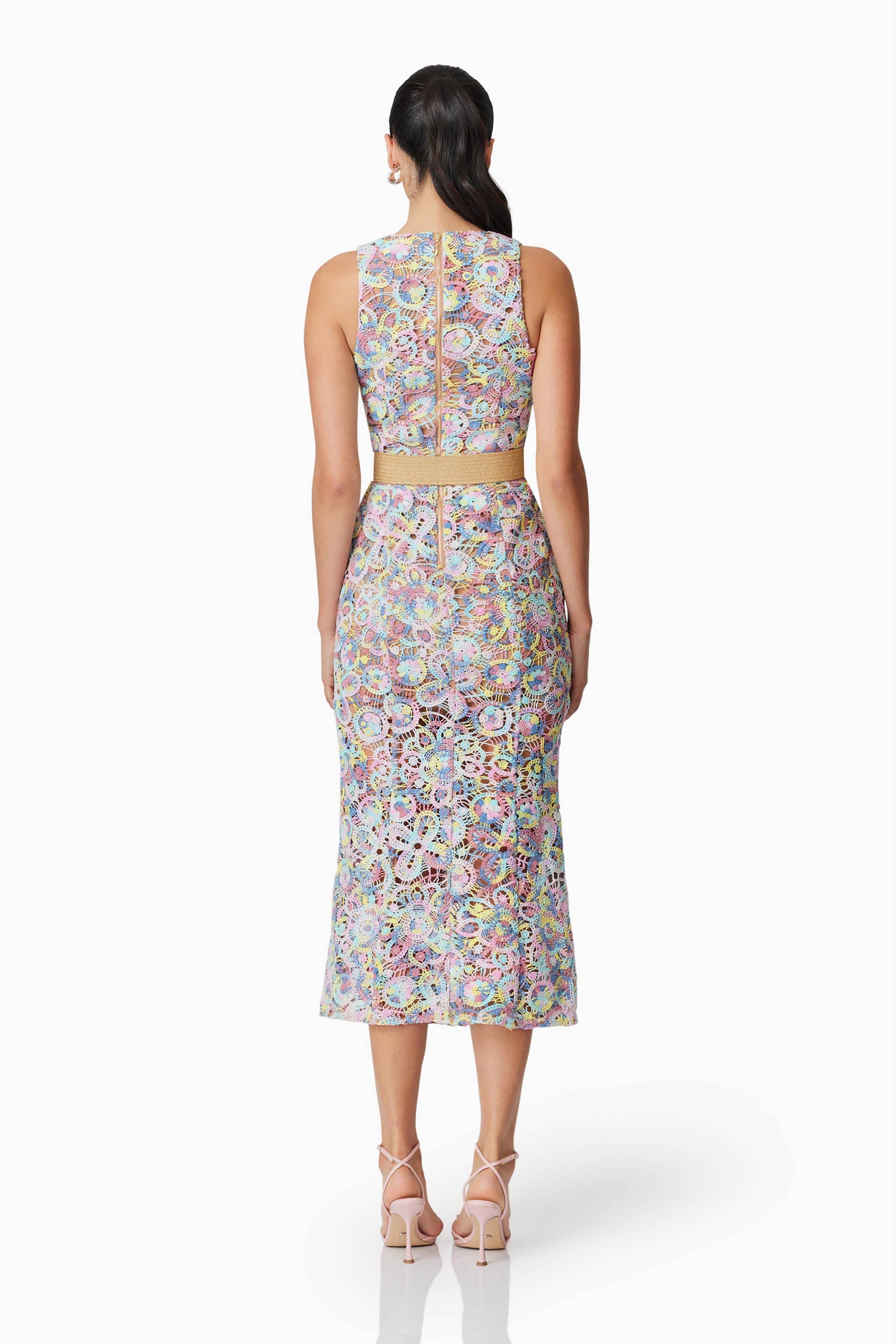 Rue Crochet Midi Dress in Purple