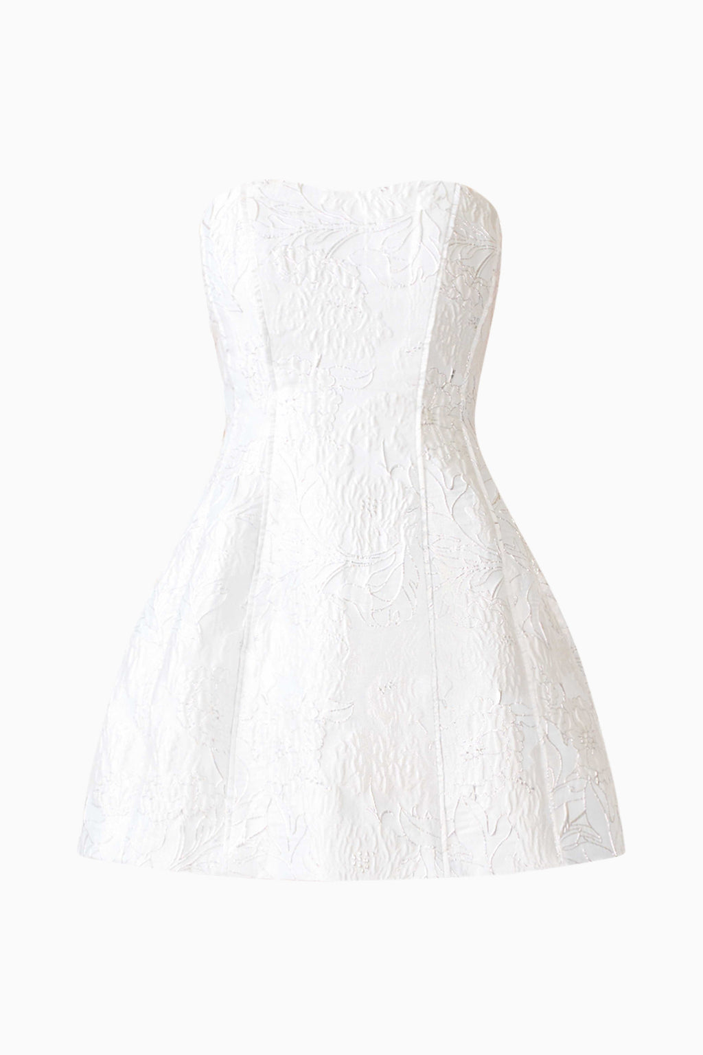 Floralie Strapless Mini Dress in Silver