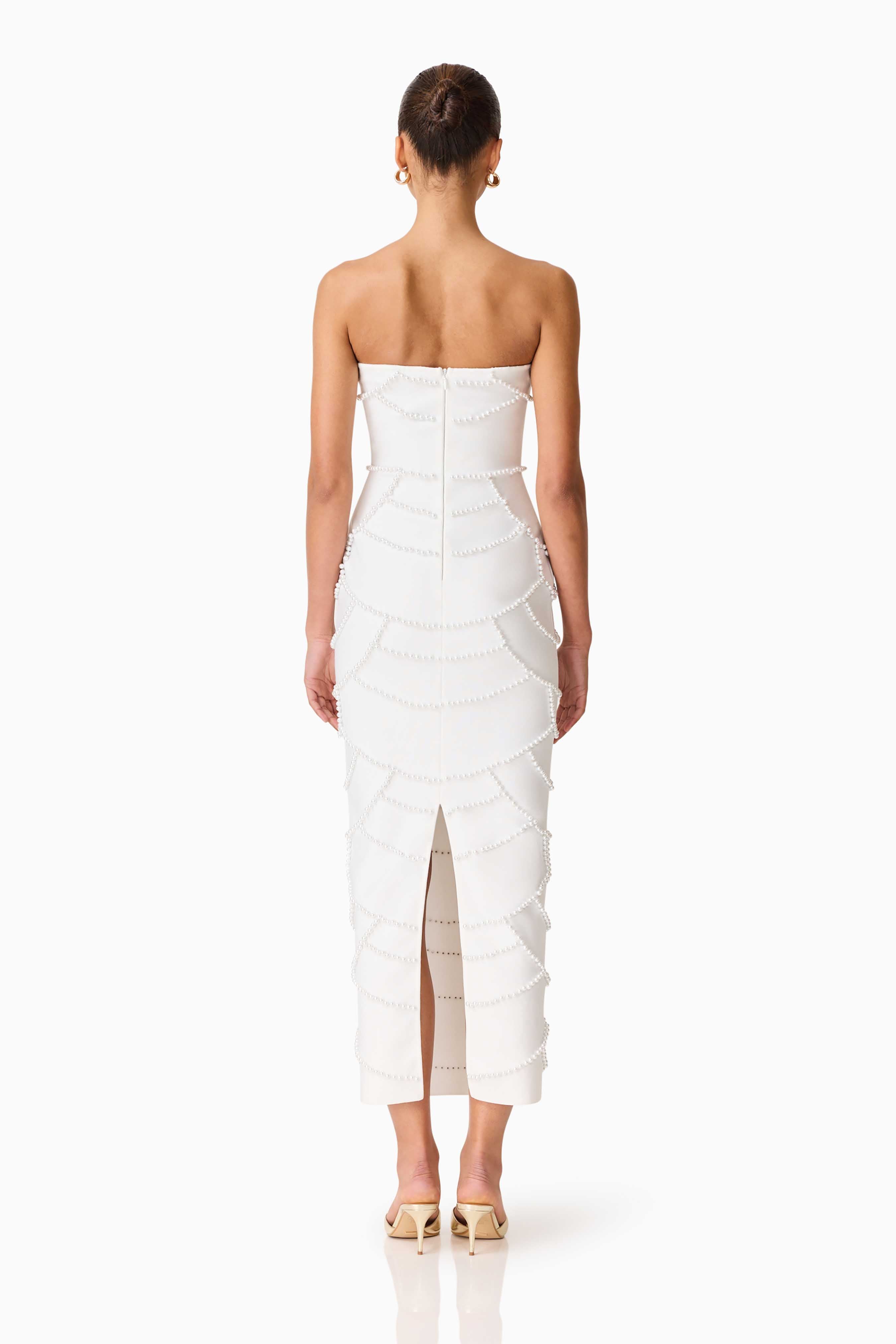 Lucine Strapless Gown in White
