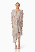 Monica Long Sleeve Midi Dress in Floral
