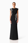 Veda Embellished Gown in Black