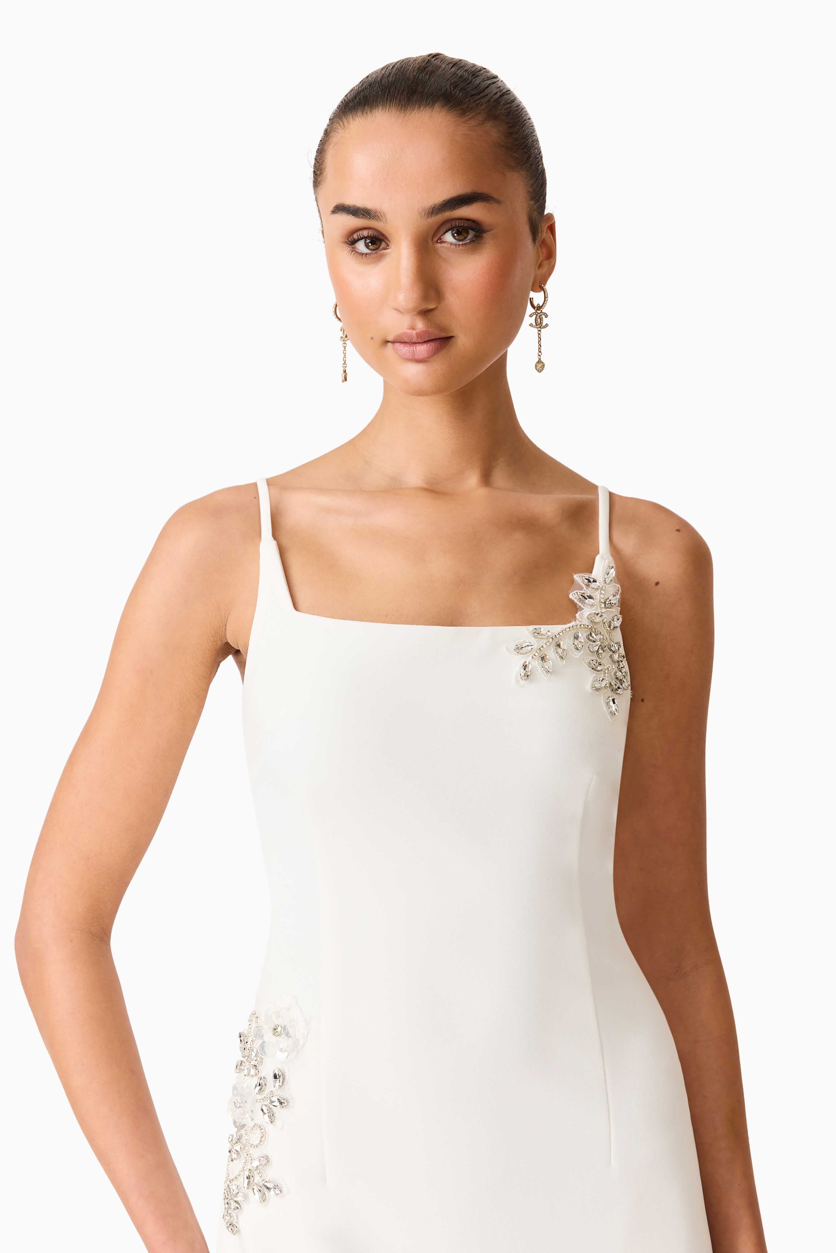 Veda Embellished Mini Dress in White