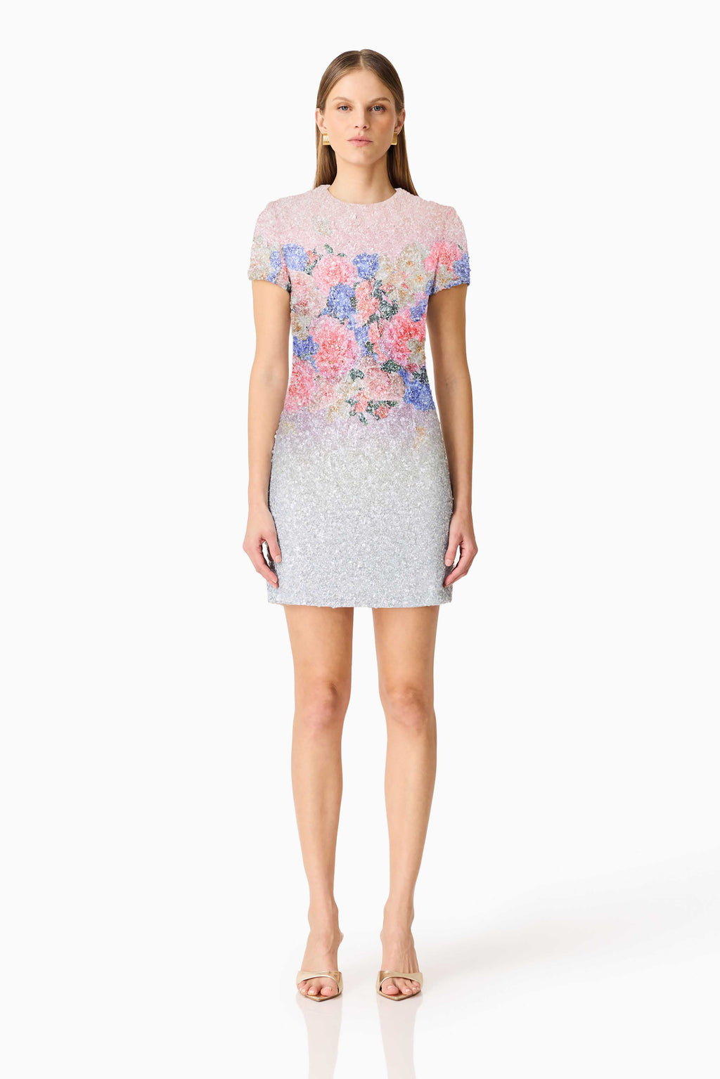 Lurea Short Sleeve Mini Dress in Pink Floral
