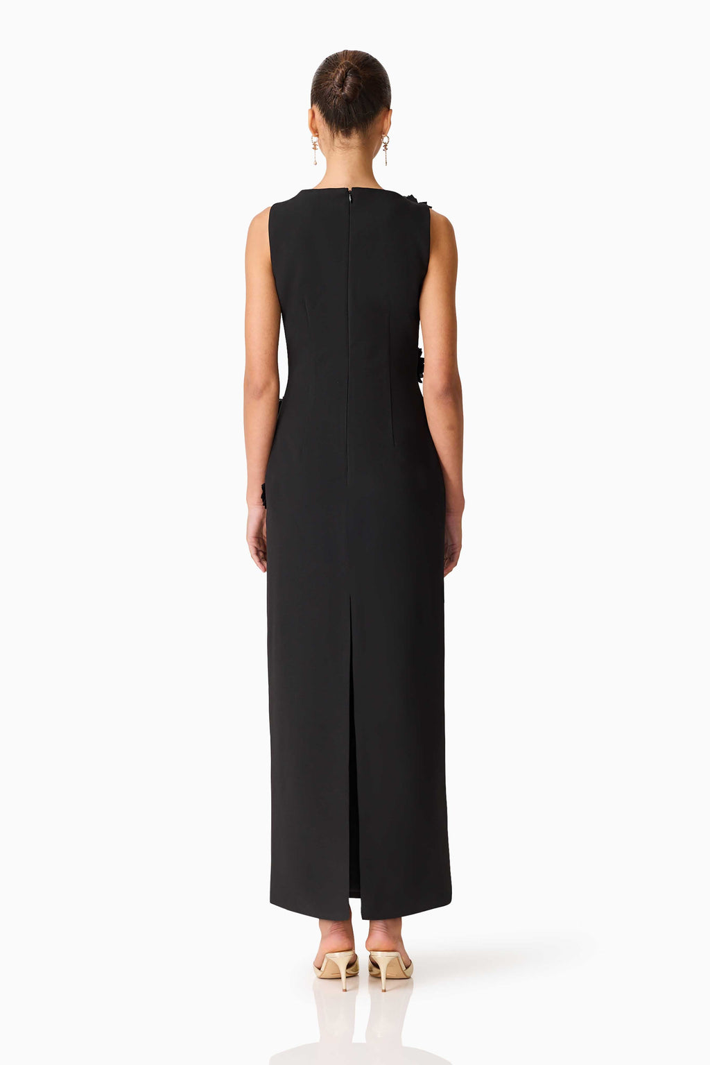 Dali Floral Applique Gown in Black