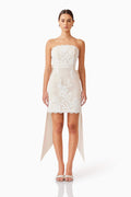 Florian Bow Mini Dress in White