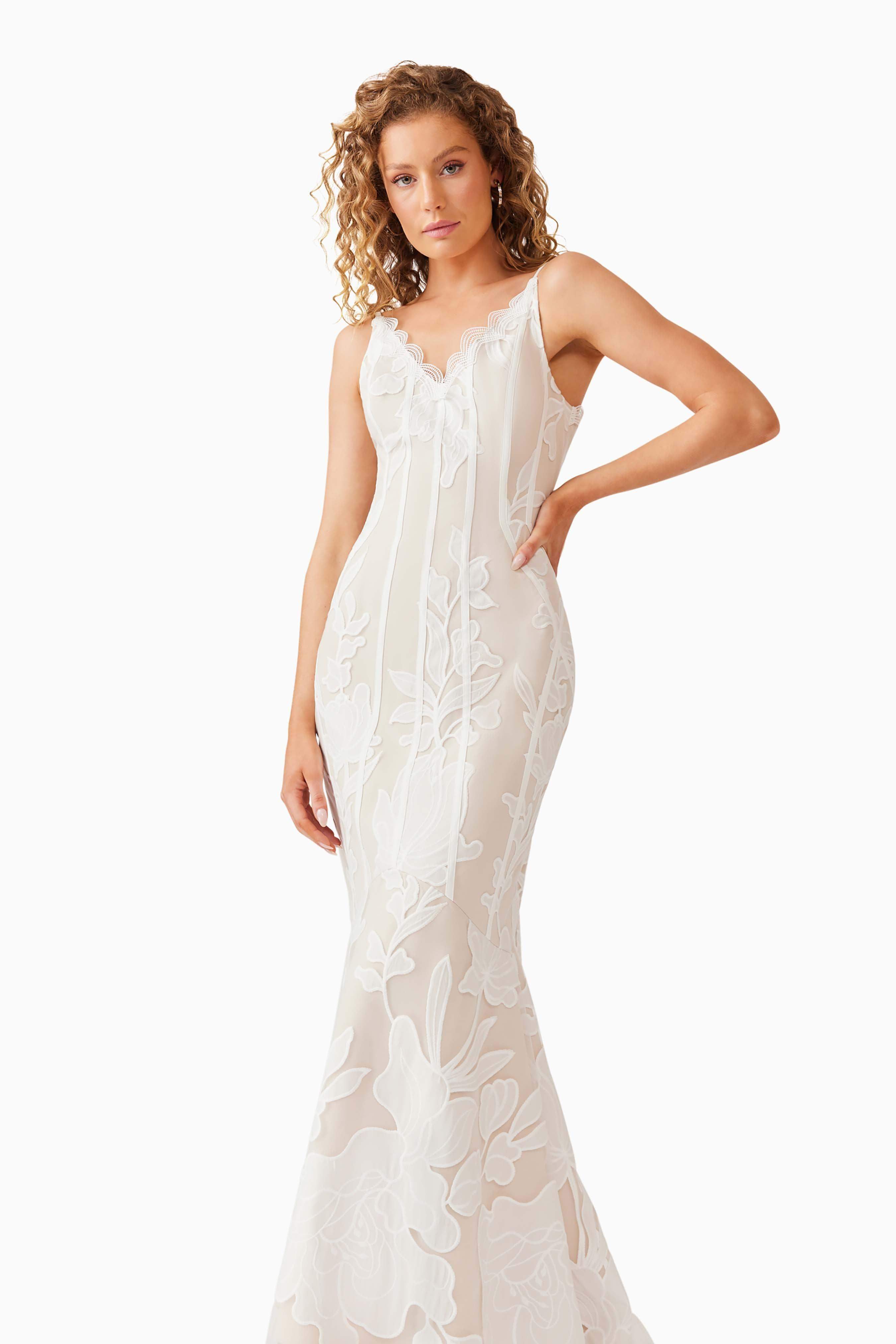 Florian Lace Gown in White