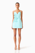 Stella Tulip Mini Dress in Aqua Blue