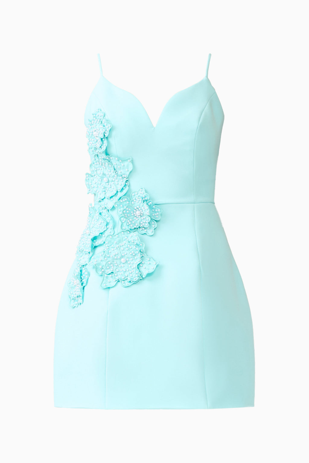 Stella Tulip Mini Dress in Aqua Blue