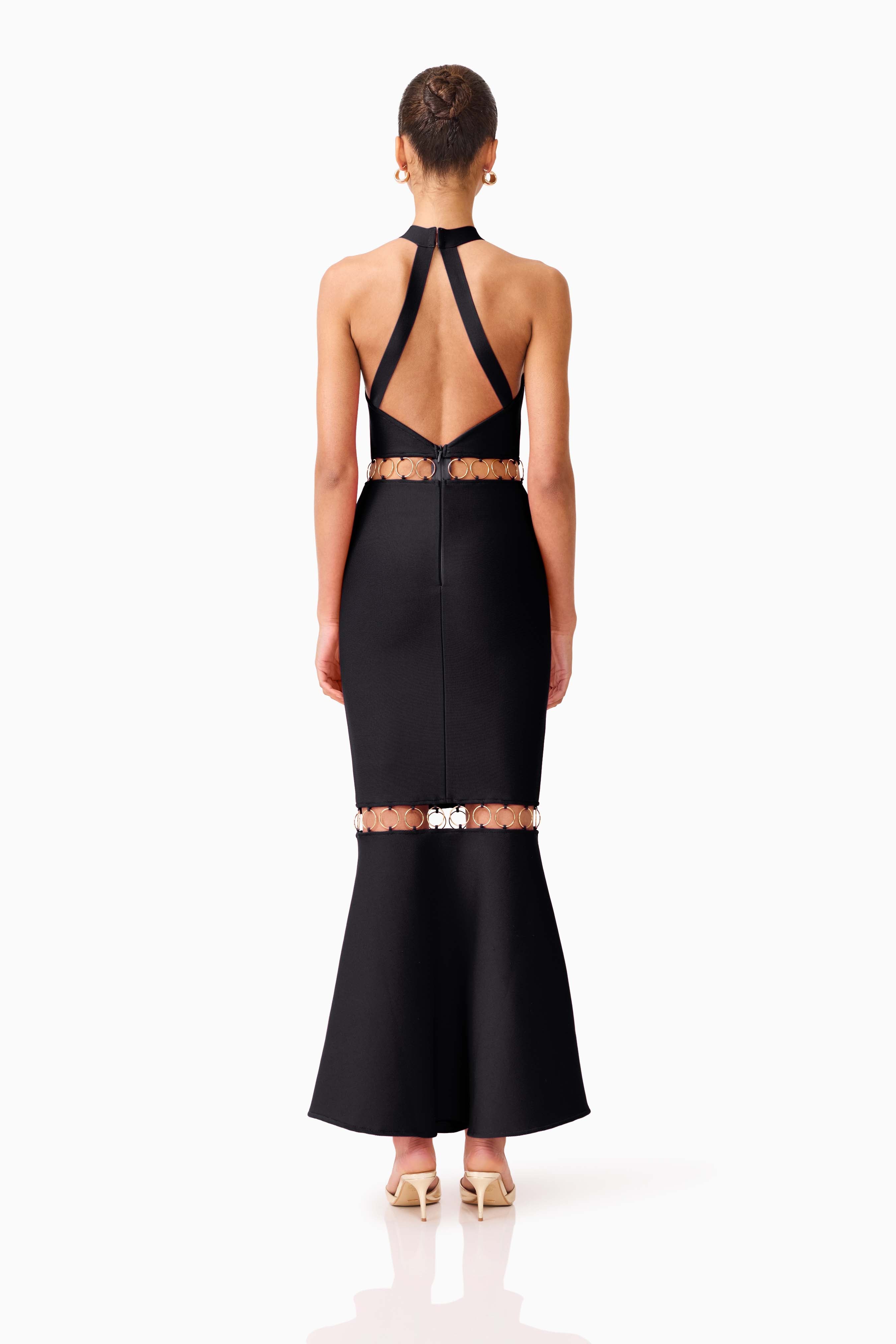 Naomi Halter Gown in Black