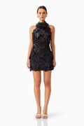 Cherry Blossom Mini Dress in Black