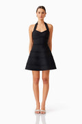 Katlyn Halter Mini Dress in Black
