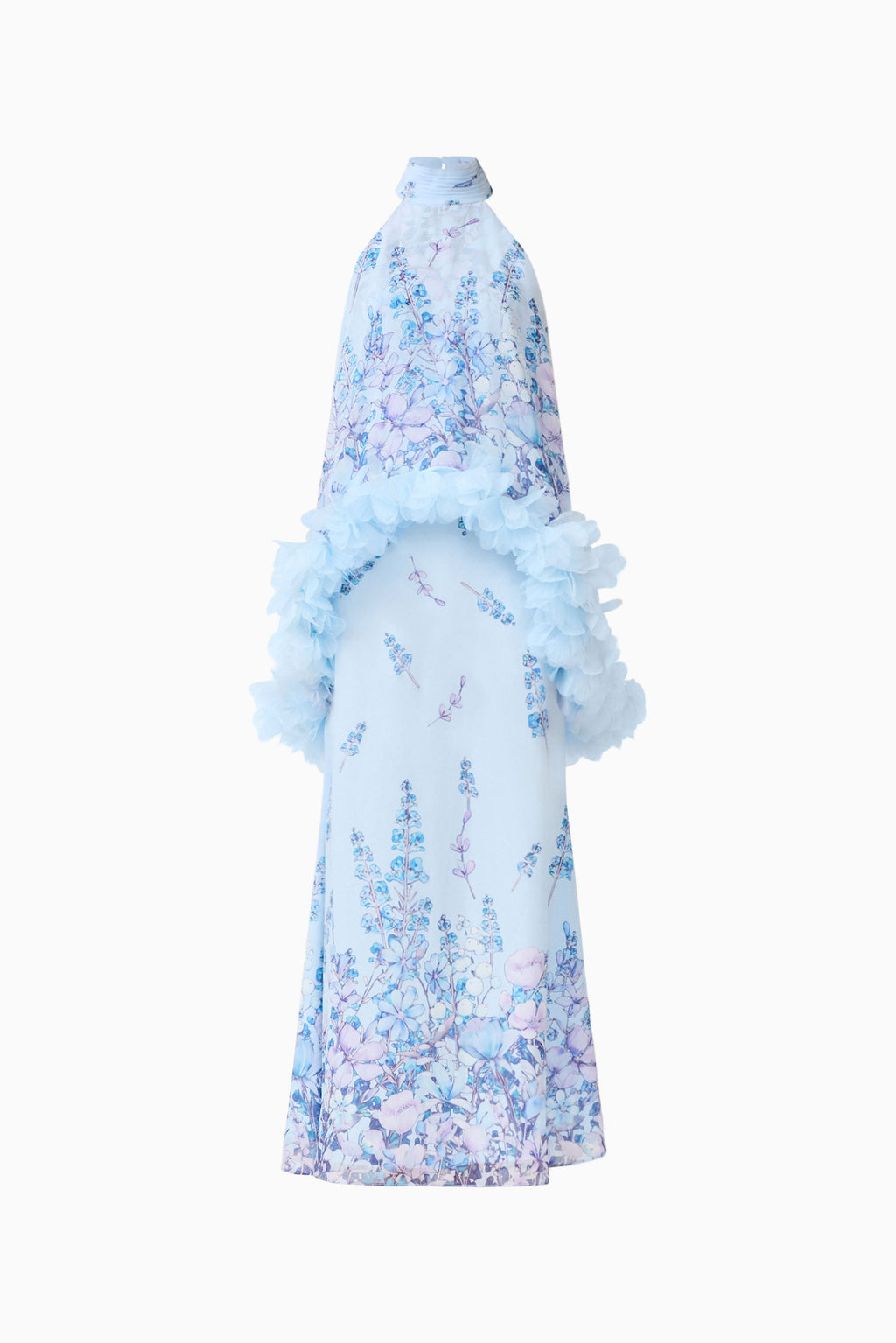 Tulsia Floral Cape Maxi Dress in Light Blue