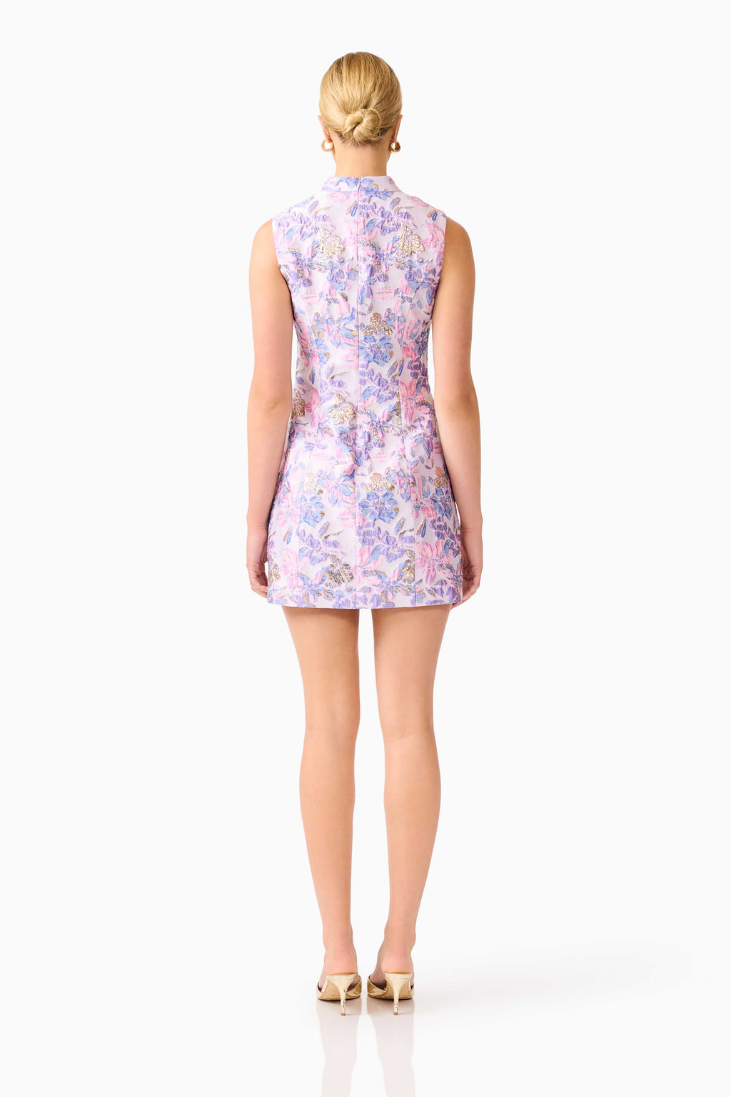 Marlene Shift Mini Dress in Pink & Purple Floral