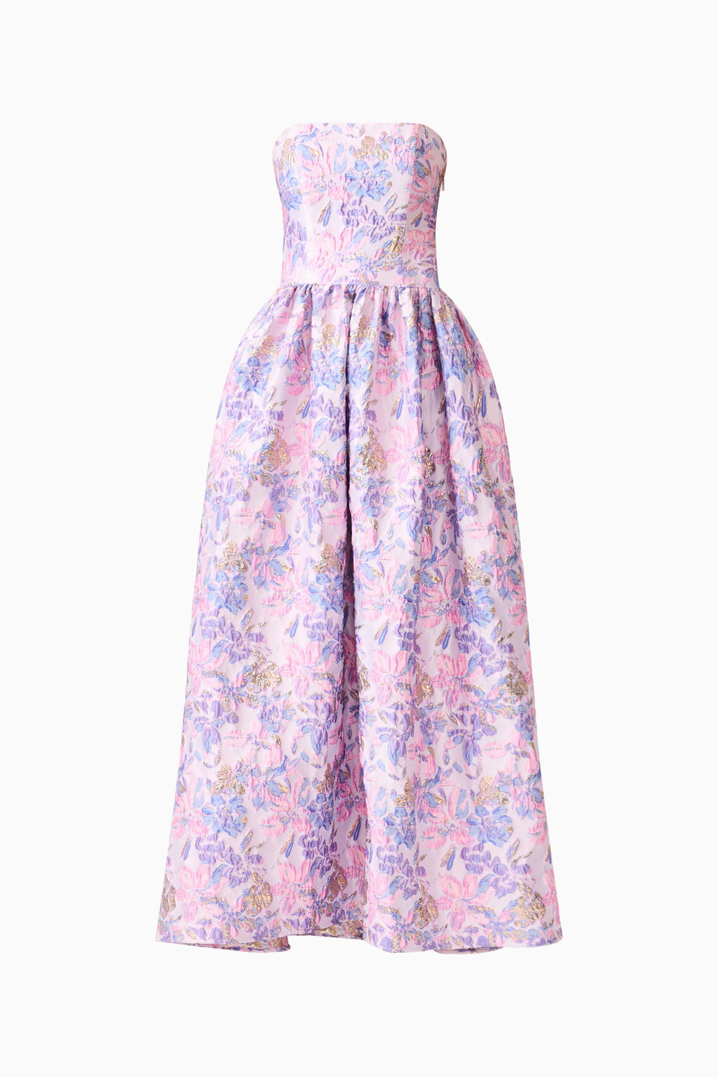 Marlene Asymmetrical Gown in Pink & Purple Floral