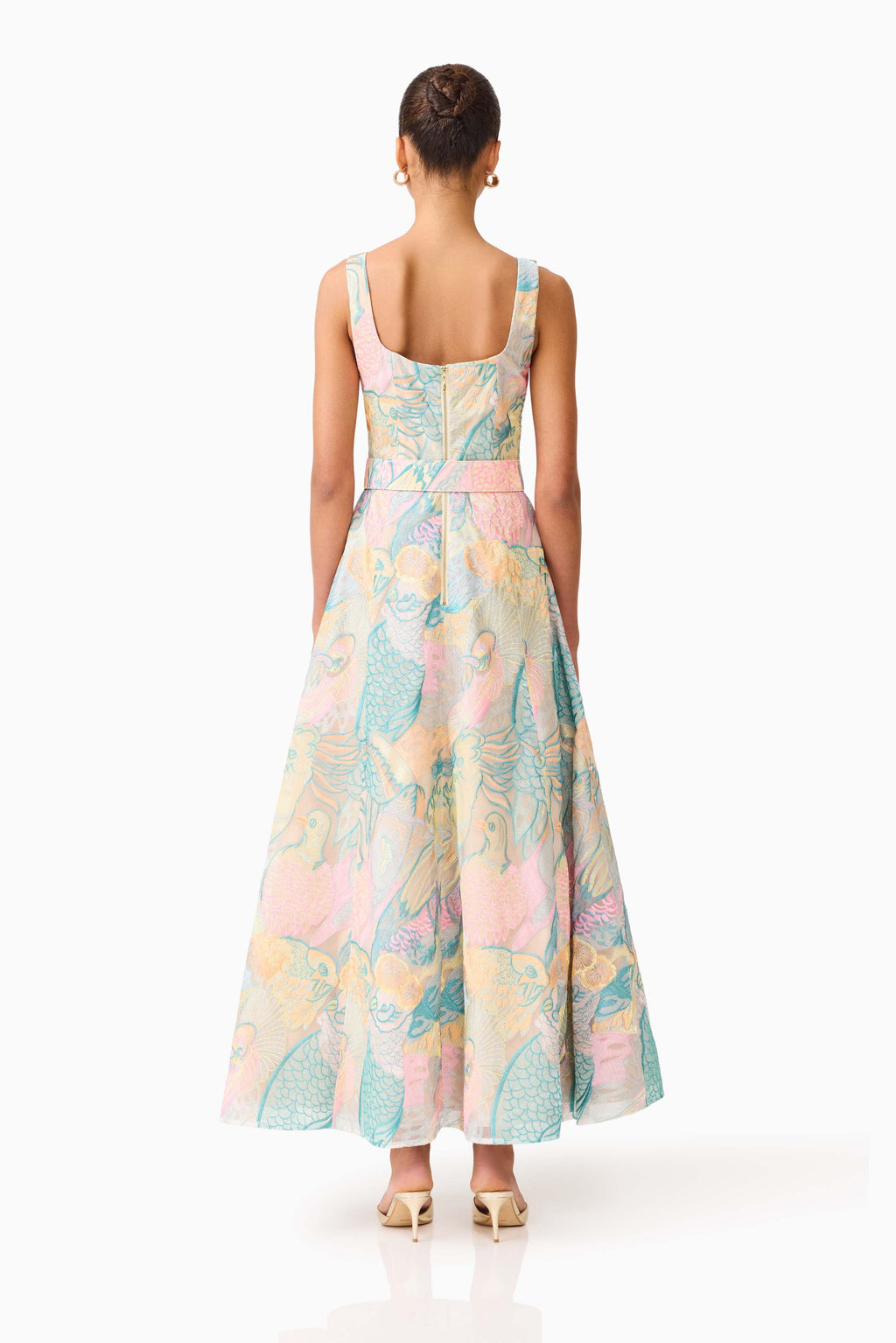 Taliah A-Line Gown in Blue Multi