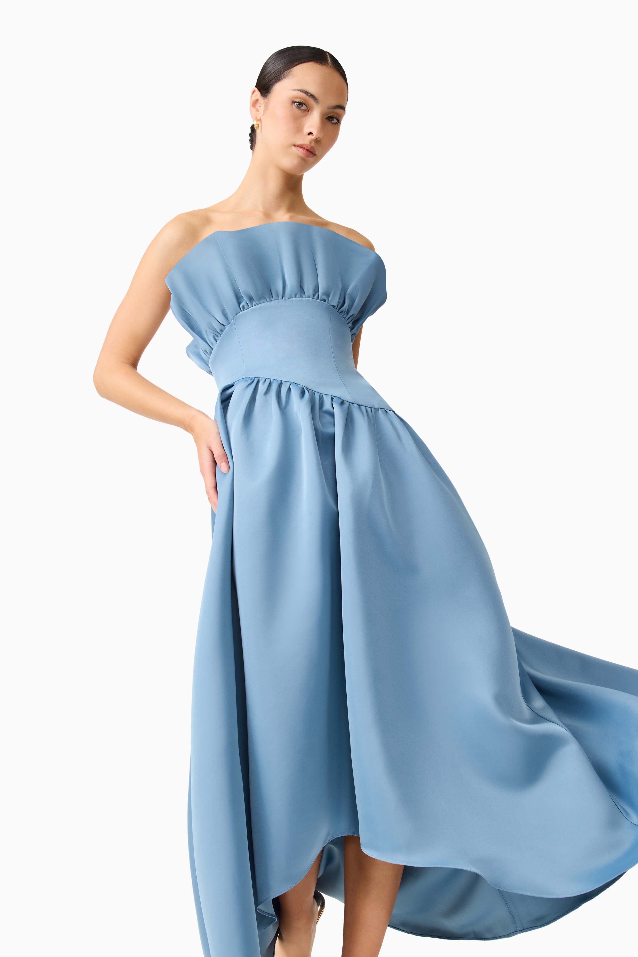 Laurel Sleeveless Maxi Dress in Steel Blue