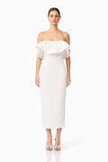 Dandelione Strapless Midi Dress in White