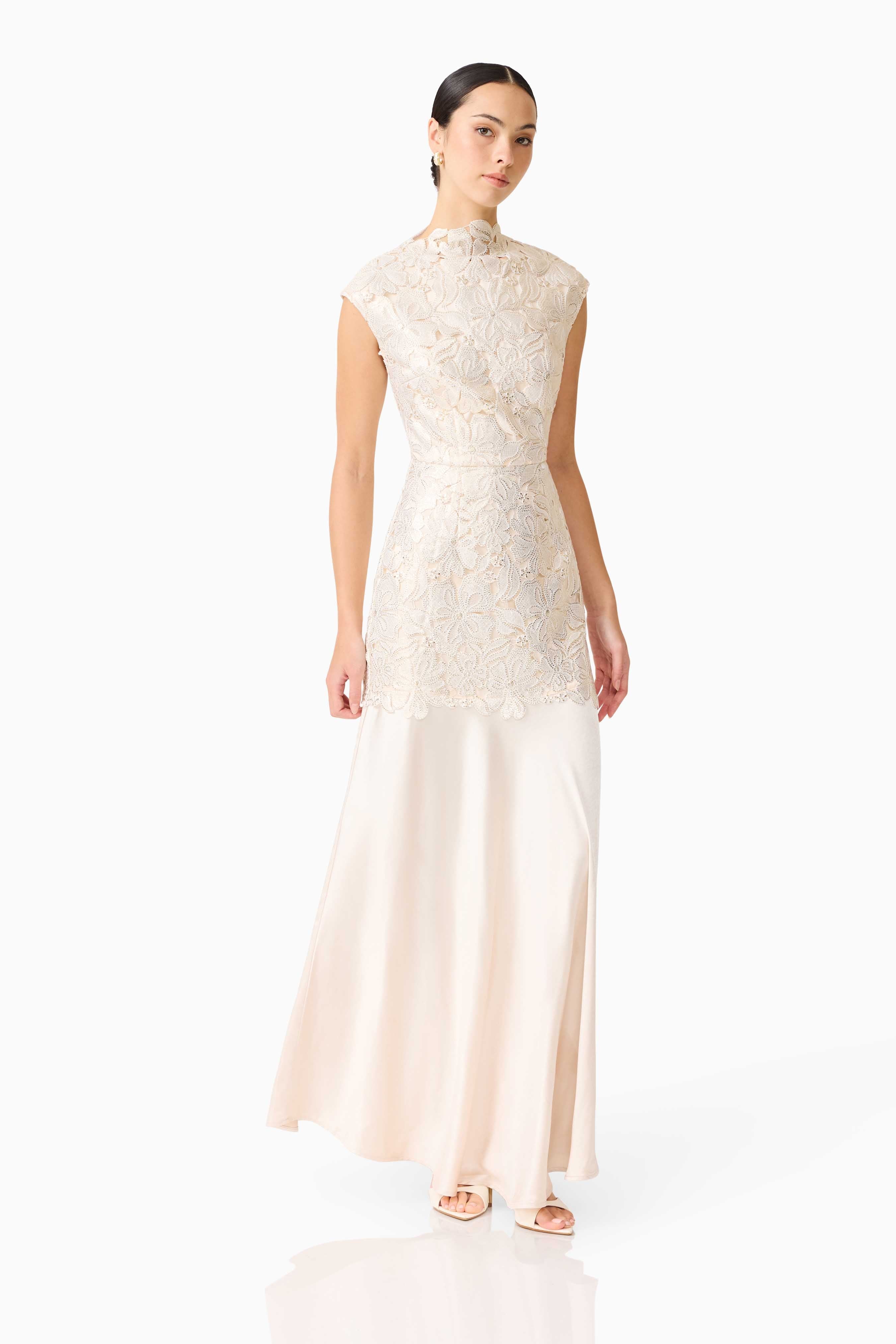 Nicoletta High Neck Gown in Gold