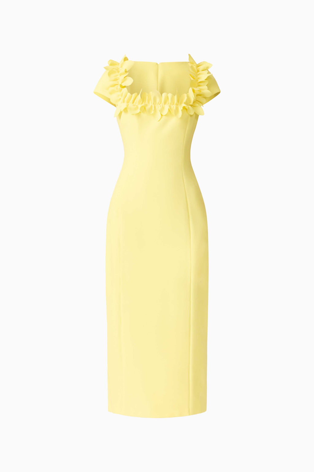 Cara Short Sleeve Midi Dress in Yellow
