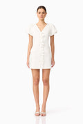 Elysie Blazer Mini Dress in White