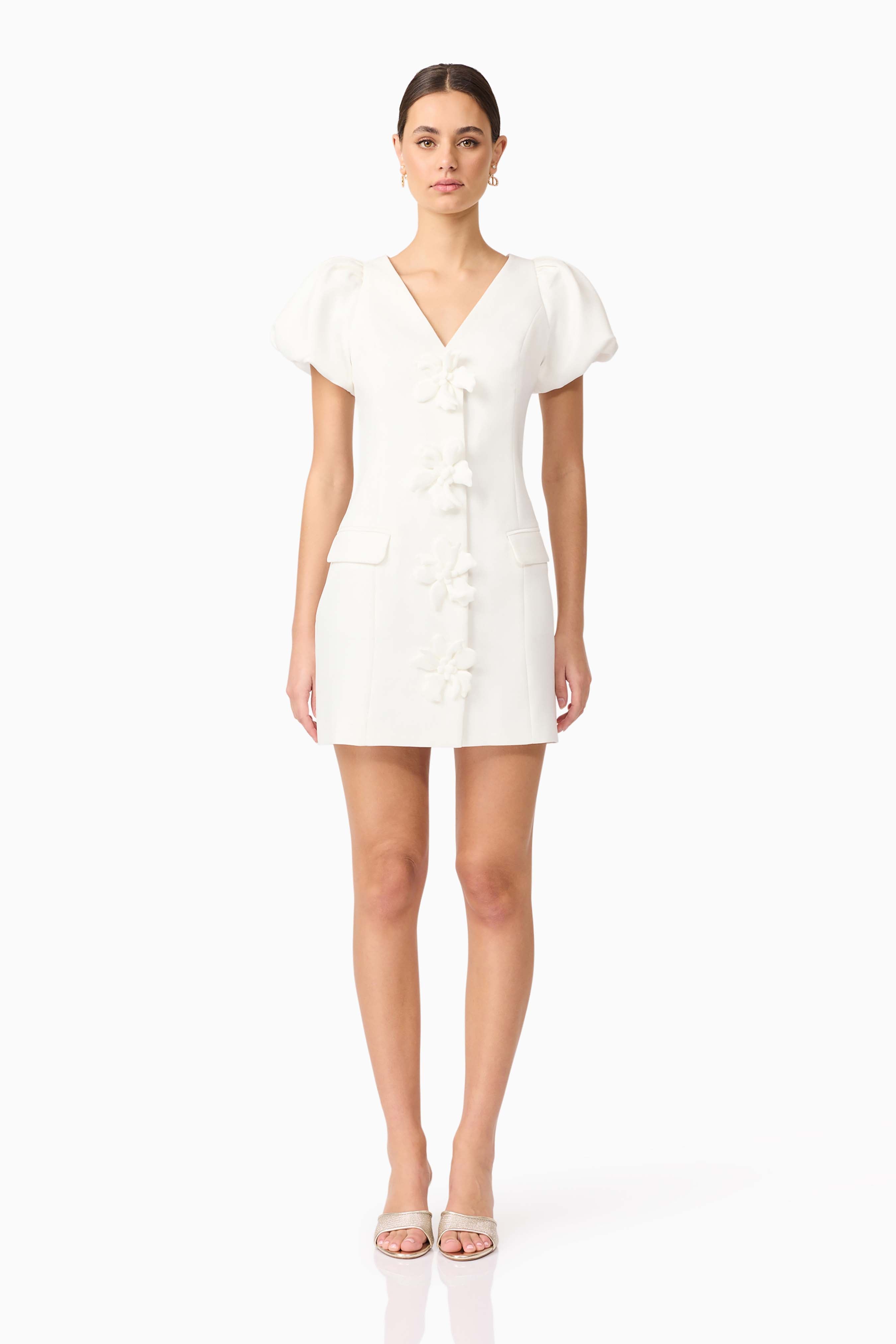 Elysie Blazer Mini Dress in White