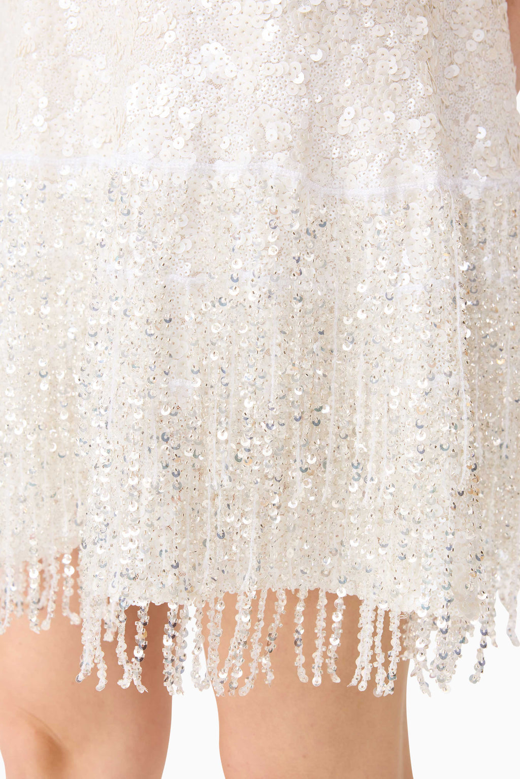 Alessia Embellished Shift Mini Dress in White