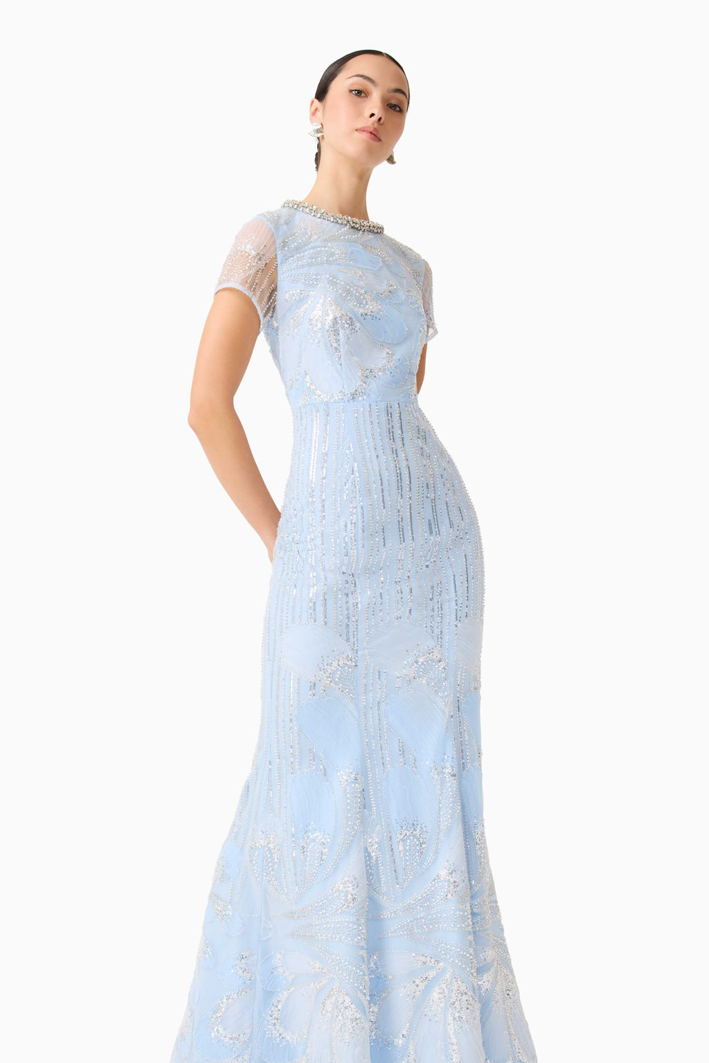 Annabelle Embellished Gown in Blue