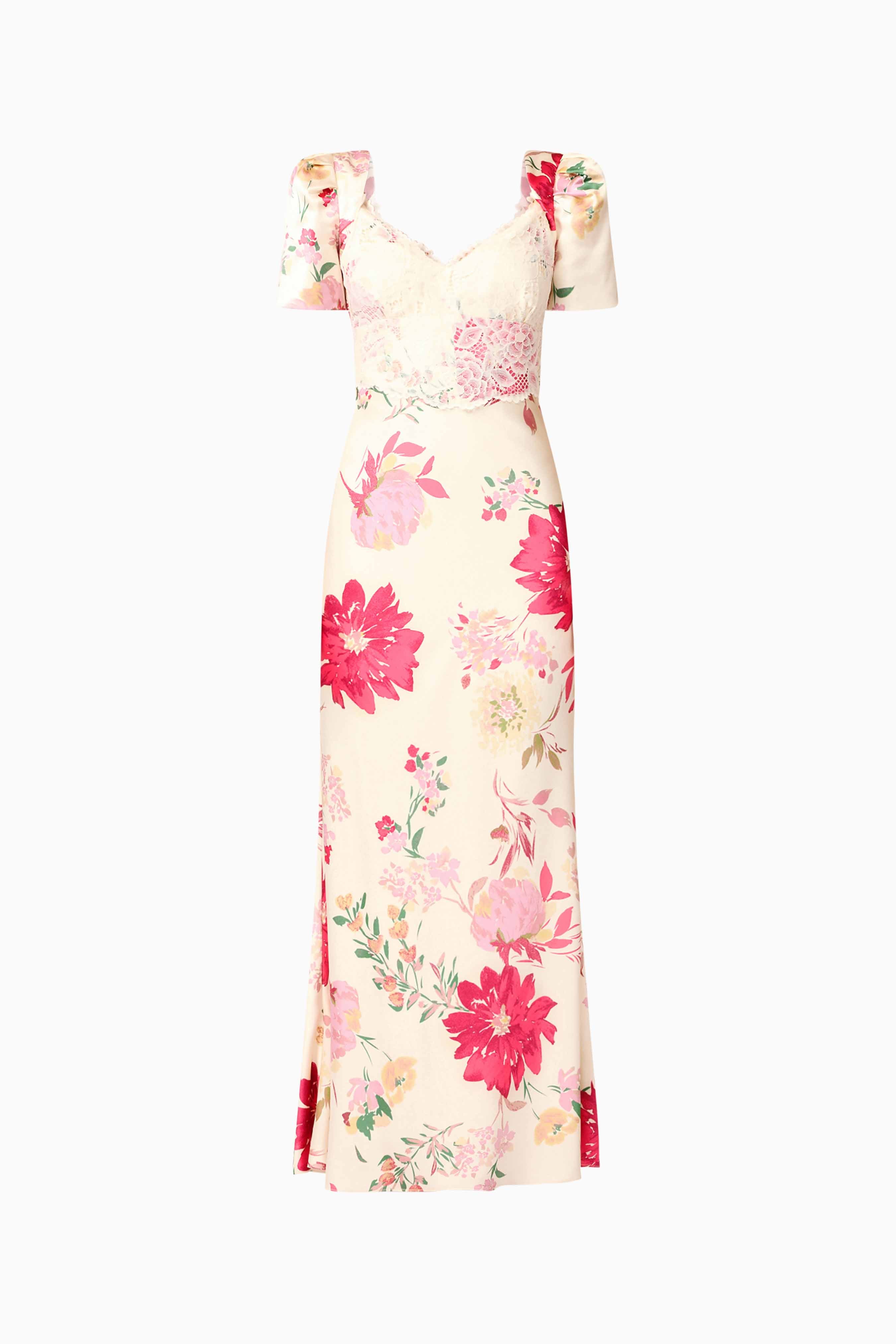 Rosalina Puff Sleeve Maxi Dress in Floral