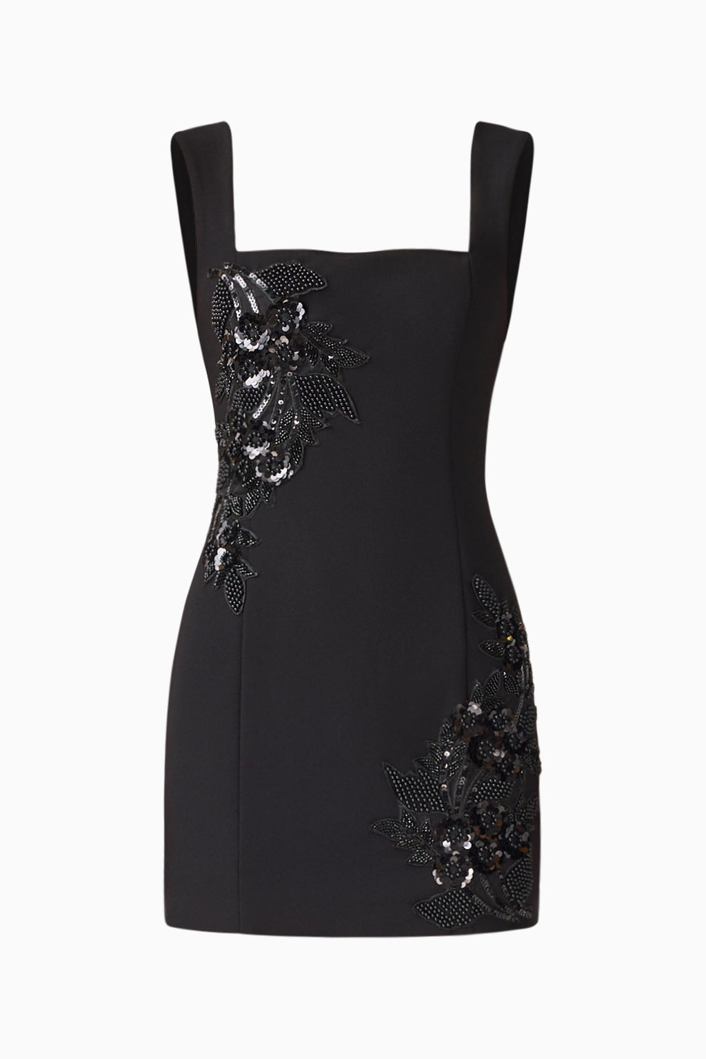 Odelia Beaded Mini Dress in Black