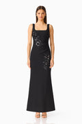 Odelia Beaded Maxi Dress in Black