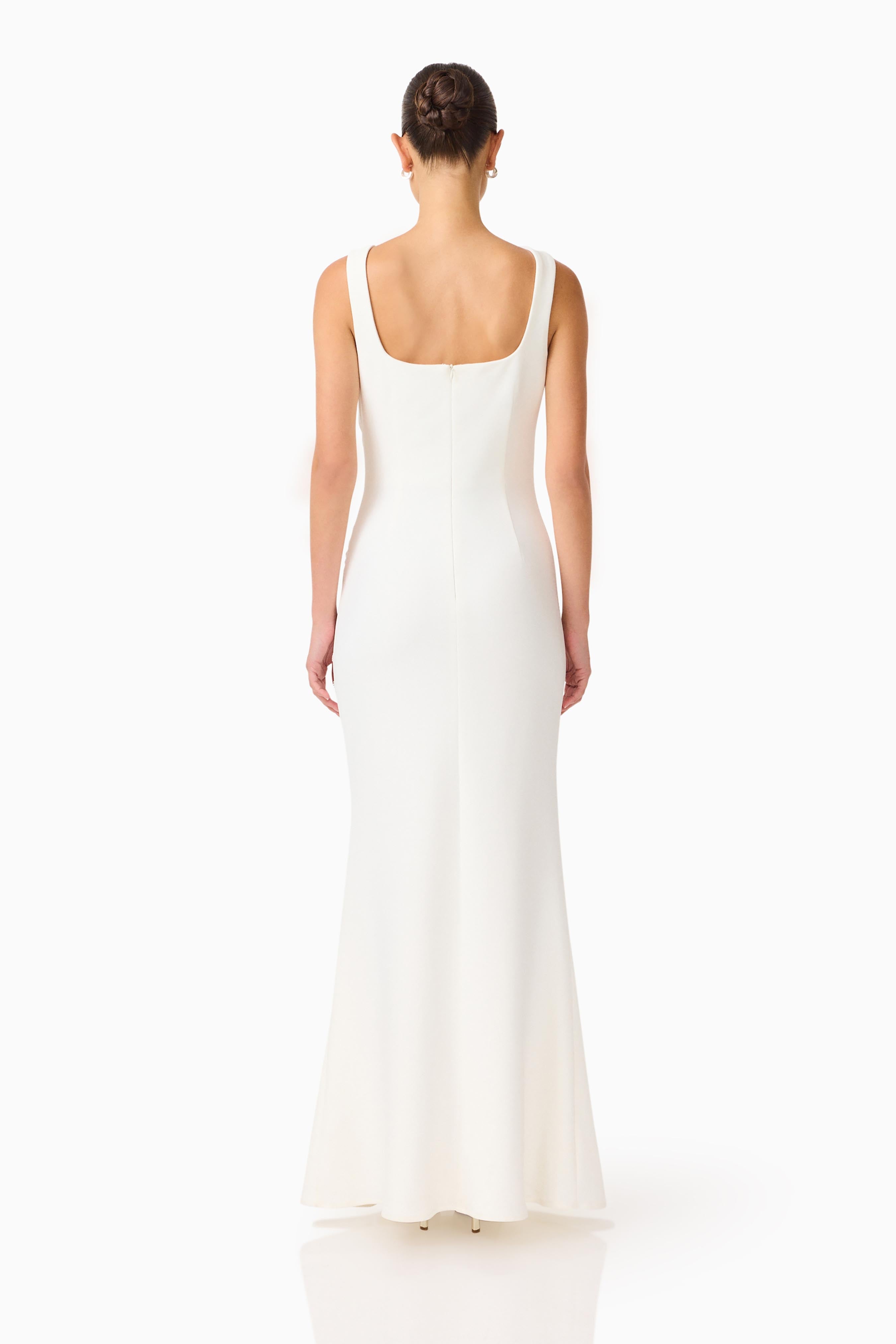 Odelia Beaded Maxi Dress in White
