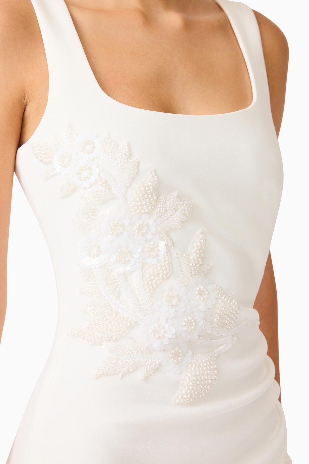Odelia Beaded Maxi Dress in White