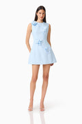 Reina Applique Mini Dress Dress Sky Blue