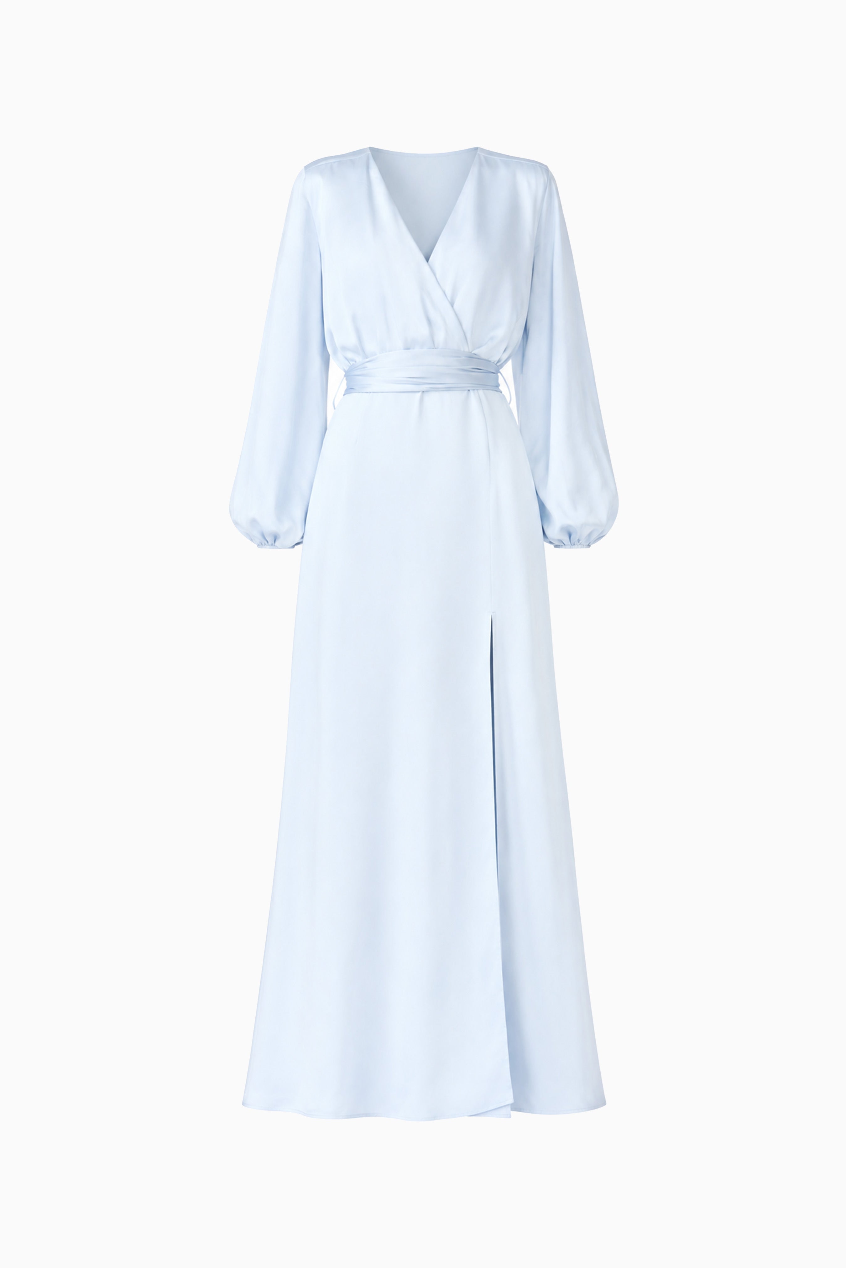 Kai Long Sleeve Maxi Dress in Pale Blue