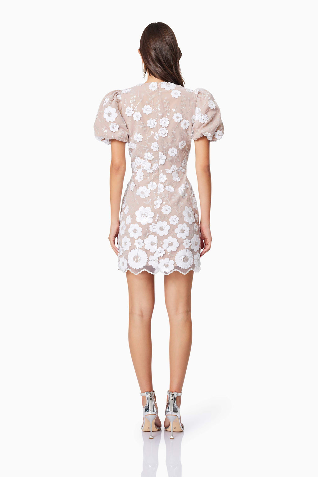 Elodie Mini Puff Sleeve Dress in White