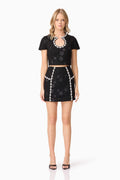 Ellouise Embellished Tweed Set in Black