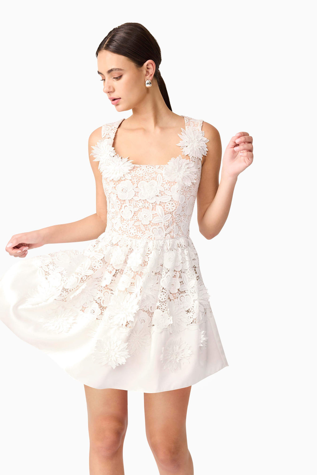 Margot Floral Mini Dress in White