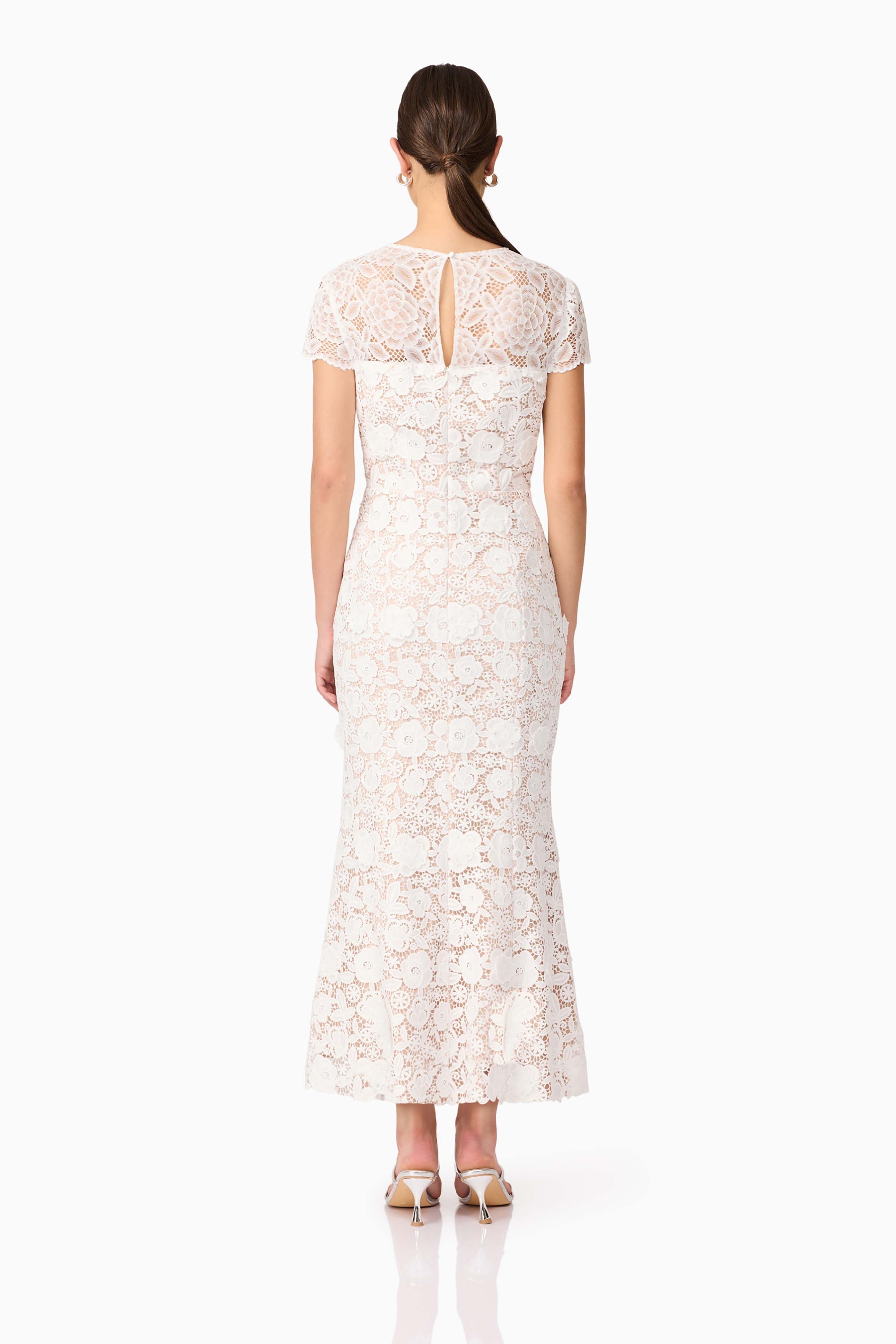 Margot Lace Maxi Dress in White