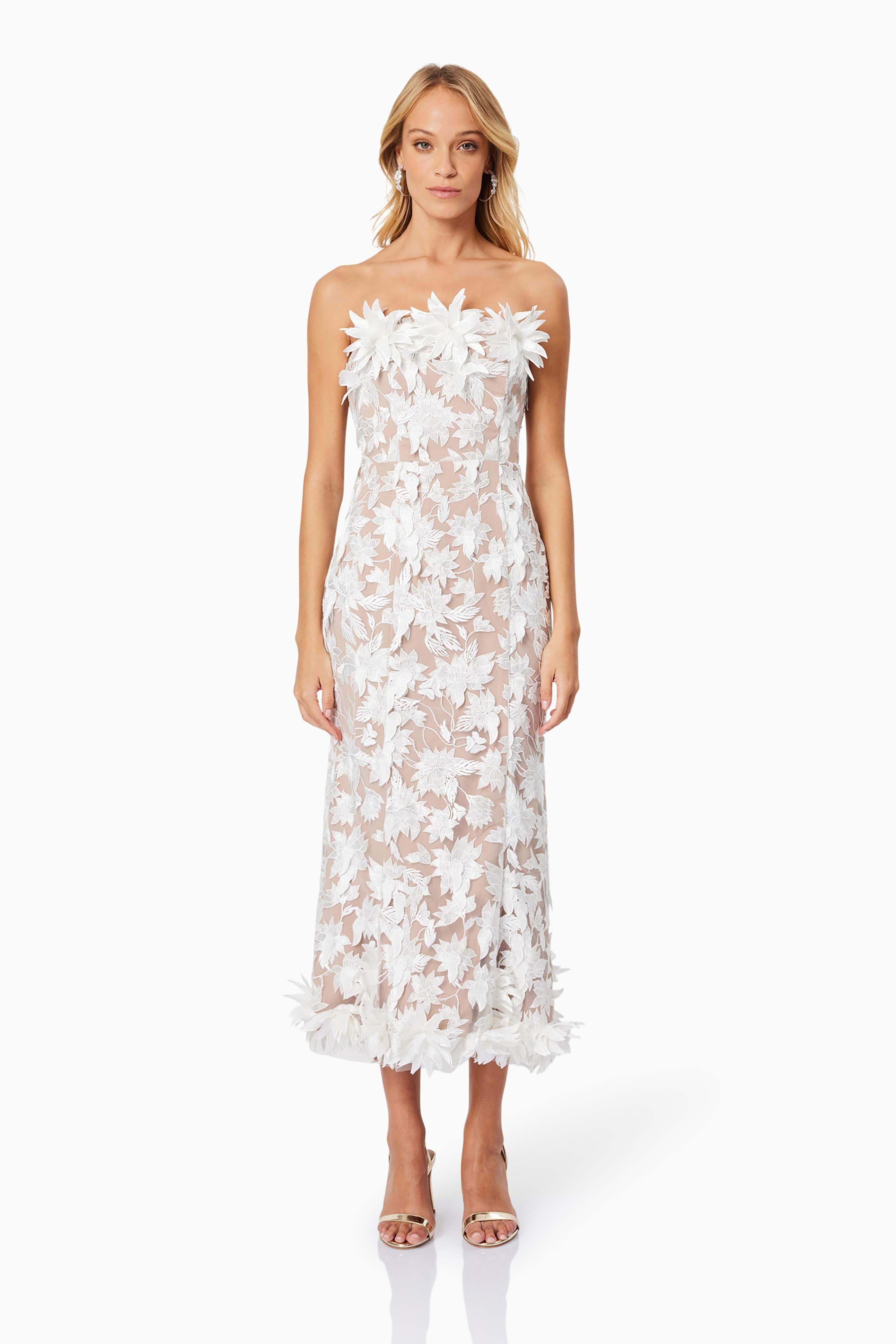 Valentina Midi Cocktail Dress in White