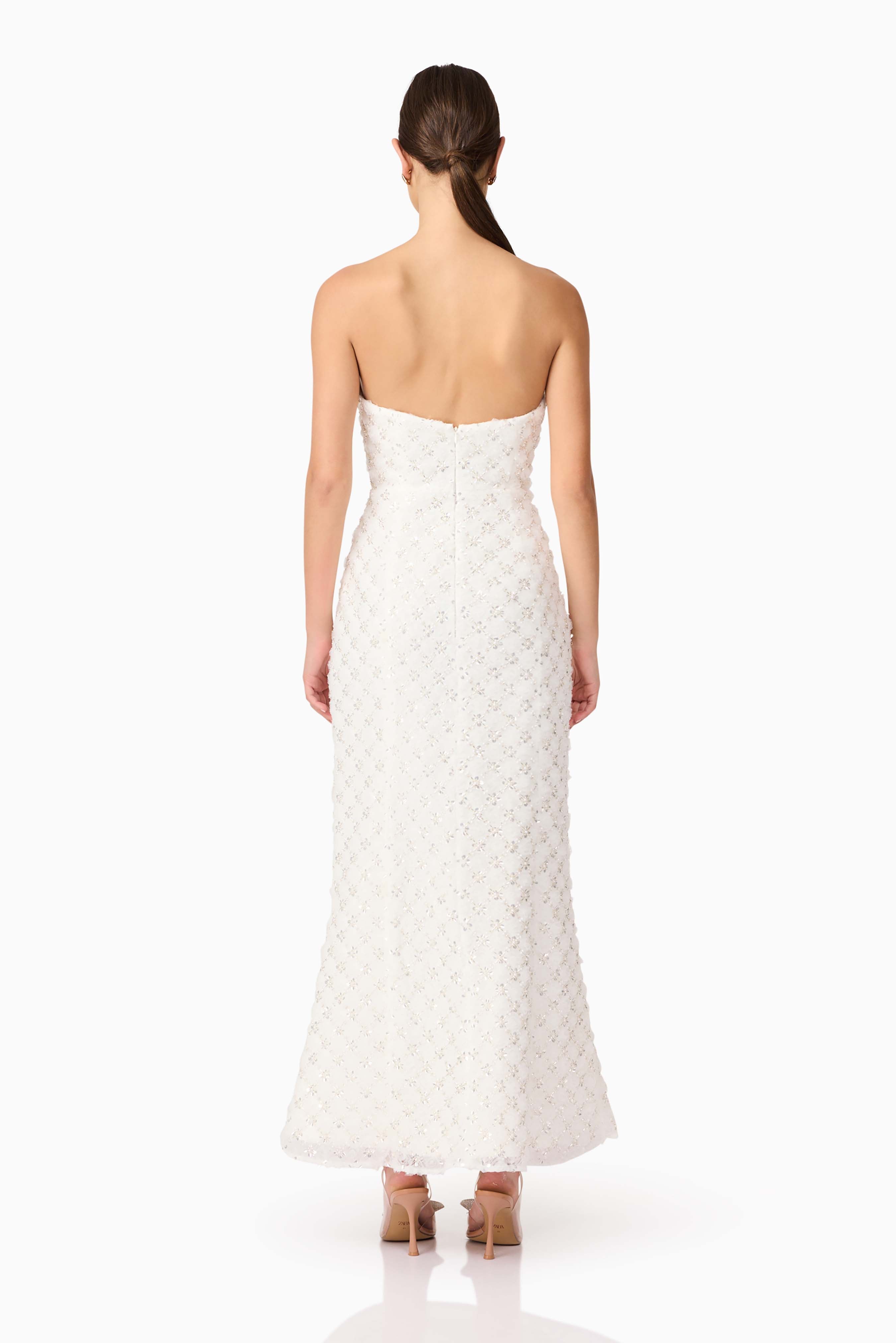 Lola Strapless Gown in White