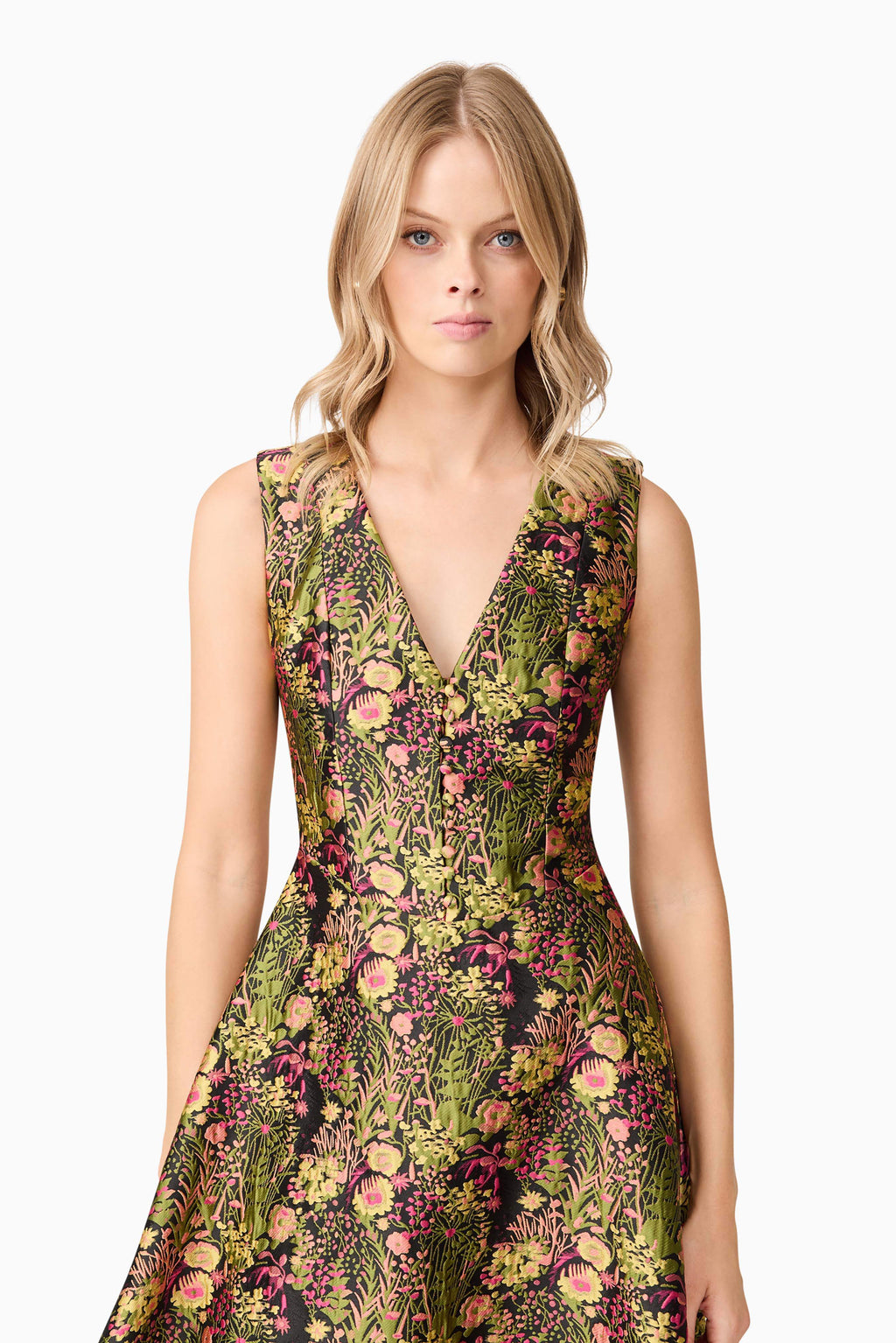 Cindy V Neck Gown in Floral